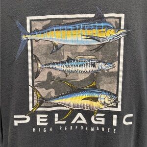 🐠 Pelagic Fishing Graphic Tee - Blue, Yellow, Gray